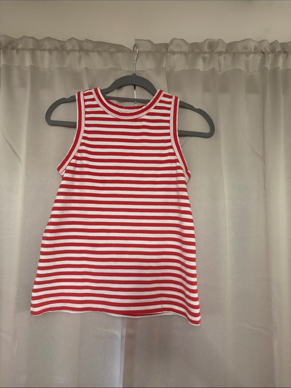 LOFT Red & White Striped Women's Tank Top